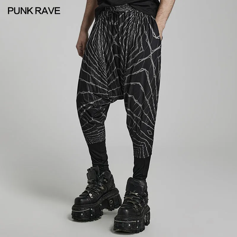 Cyber knit false two-piece trousers