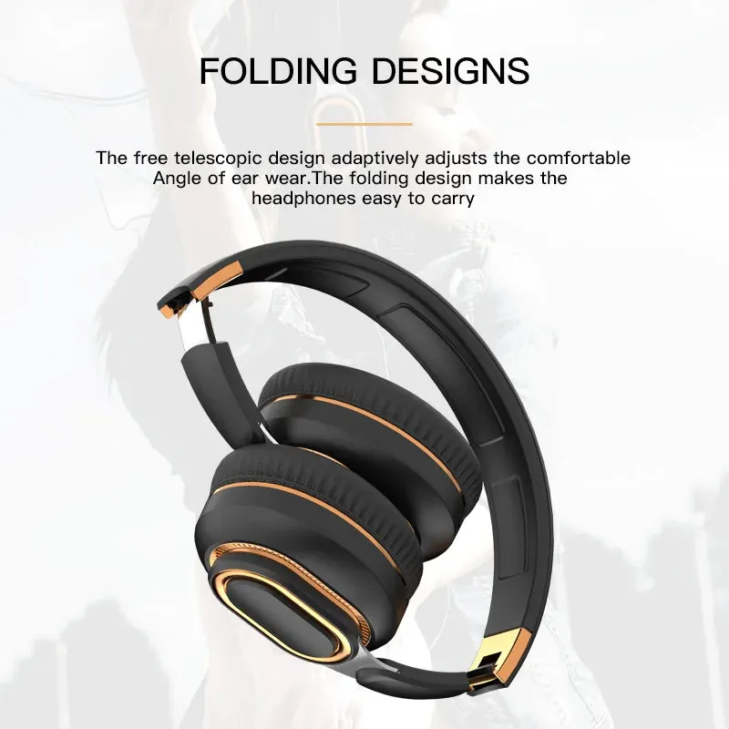 DARE TO HEAR ™Pro max Wireless Headsets Bluetooth Headphones Noise Cancelling Great Bass Stereo Foldable Music Sport Earphone Support TF FM