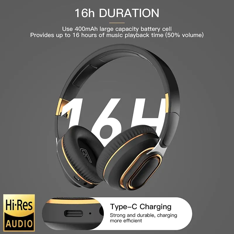 DARE TO HEAR ™Pro max Wireless Headsets Bluetooth Headphones Noise Cancelling Great Bass Stereo Foldable Music Sport Earphone Support TF FM