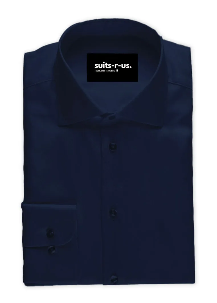 Dark Navy Blue Poplin Shirt