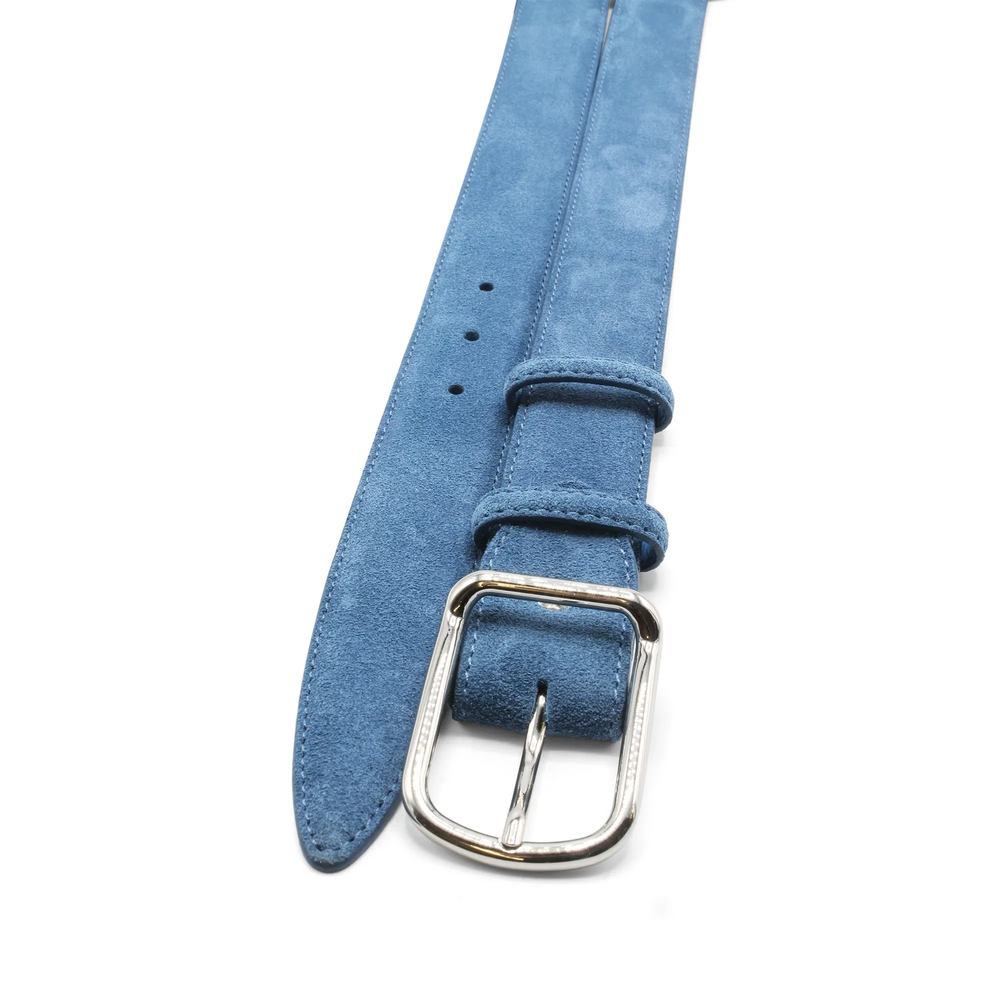 Denim Blue Open Face Suede Belt