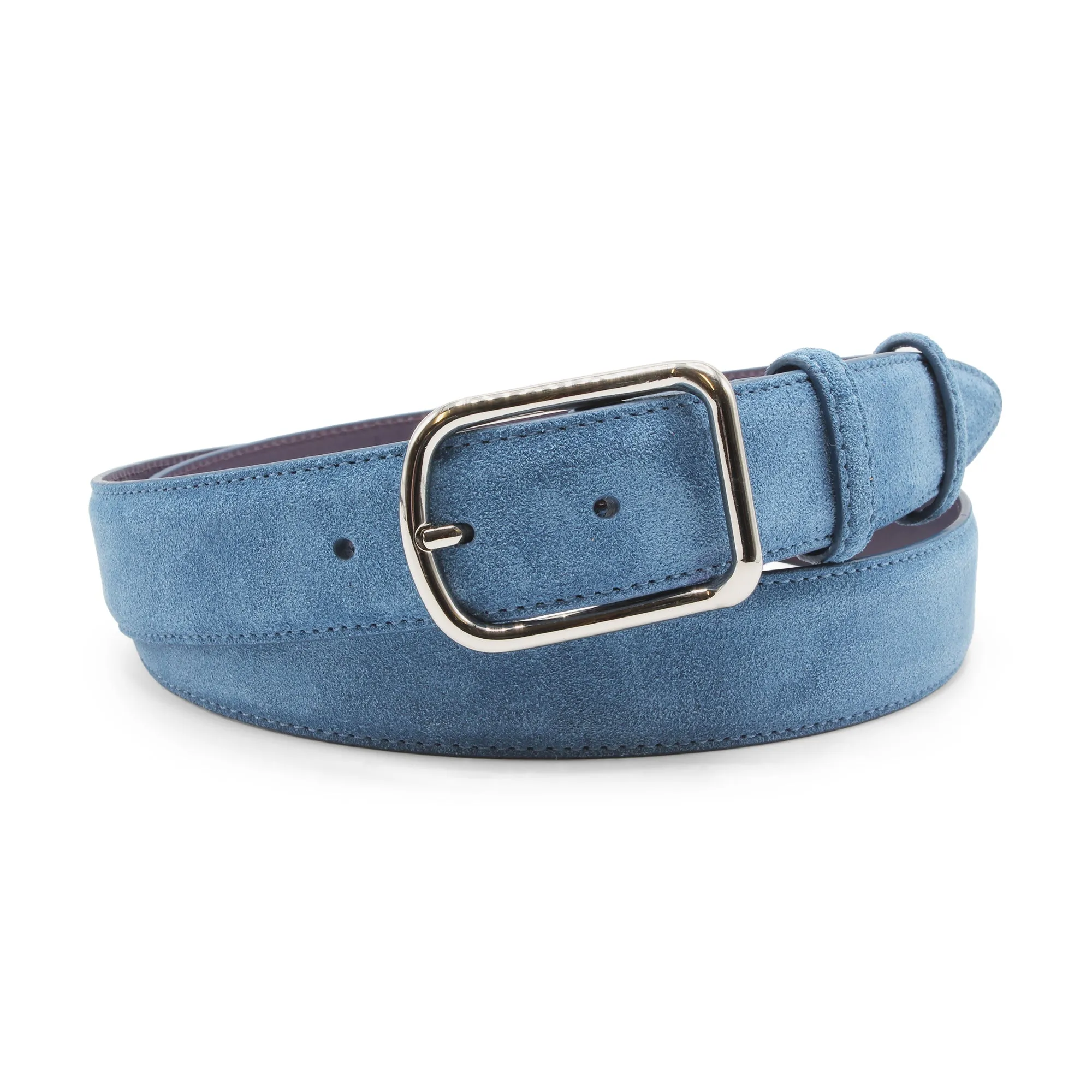 Denim Blue Open Face Suede Belt