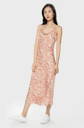 Dex Floral Satin Slip Midi Dress