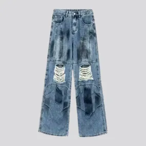 Distressed boho jeans for women