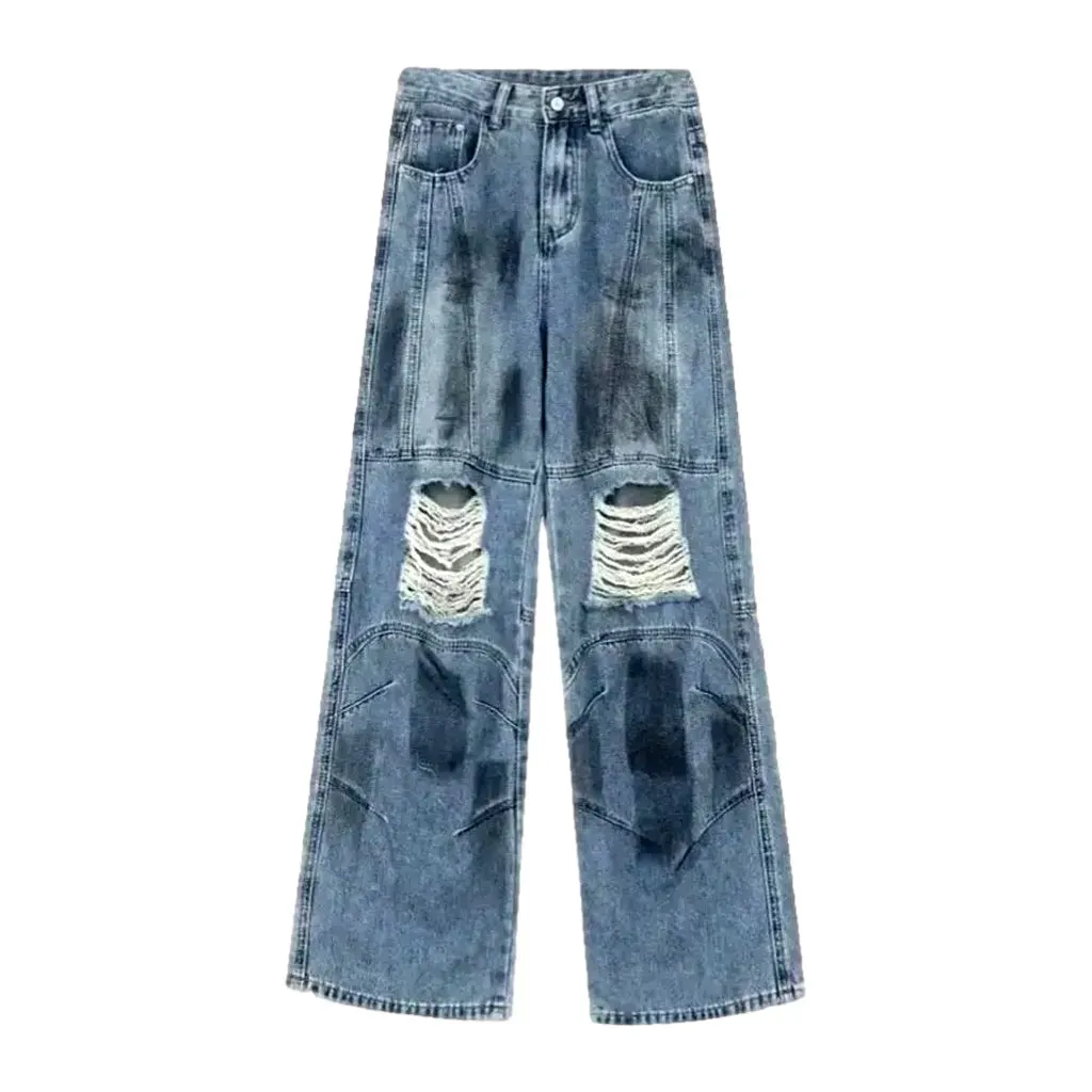 Distressed boho jeans for women