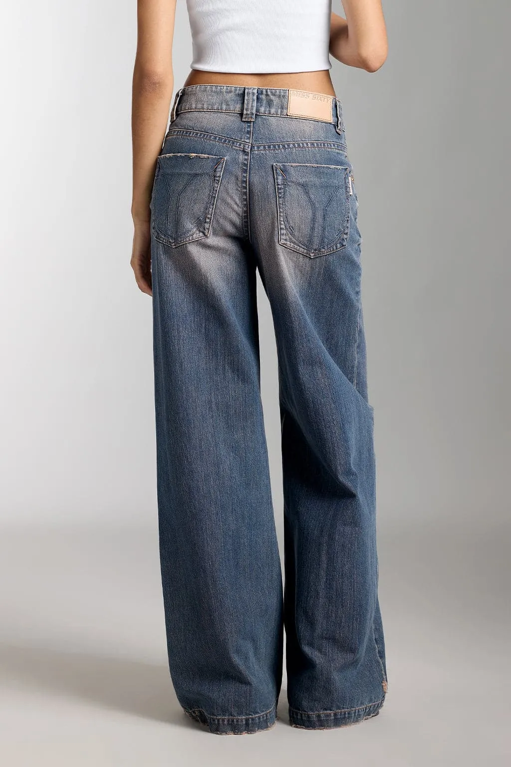 Distressed Wide Leg Jeans