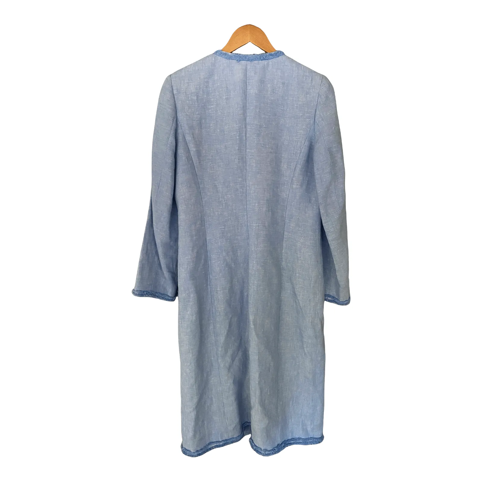 East 100% Linen Coat Light Blue UK Size 12