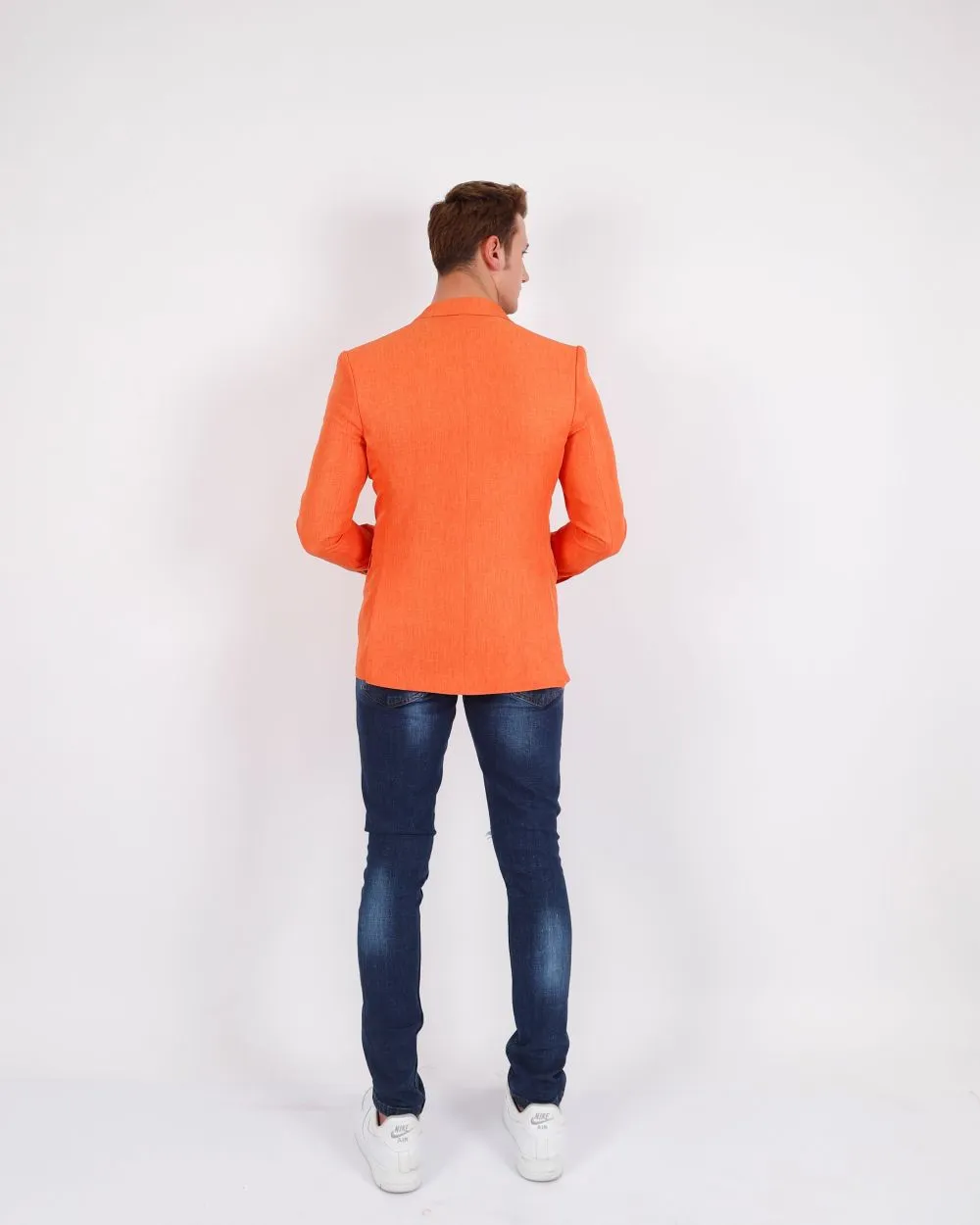 ELIE BALLEH SOLID Orange PEAK LAPEL JACKET