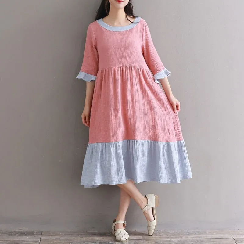 Empire Waist Vintage Midi Dress