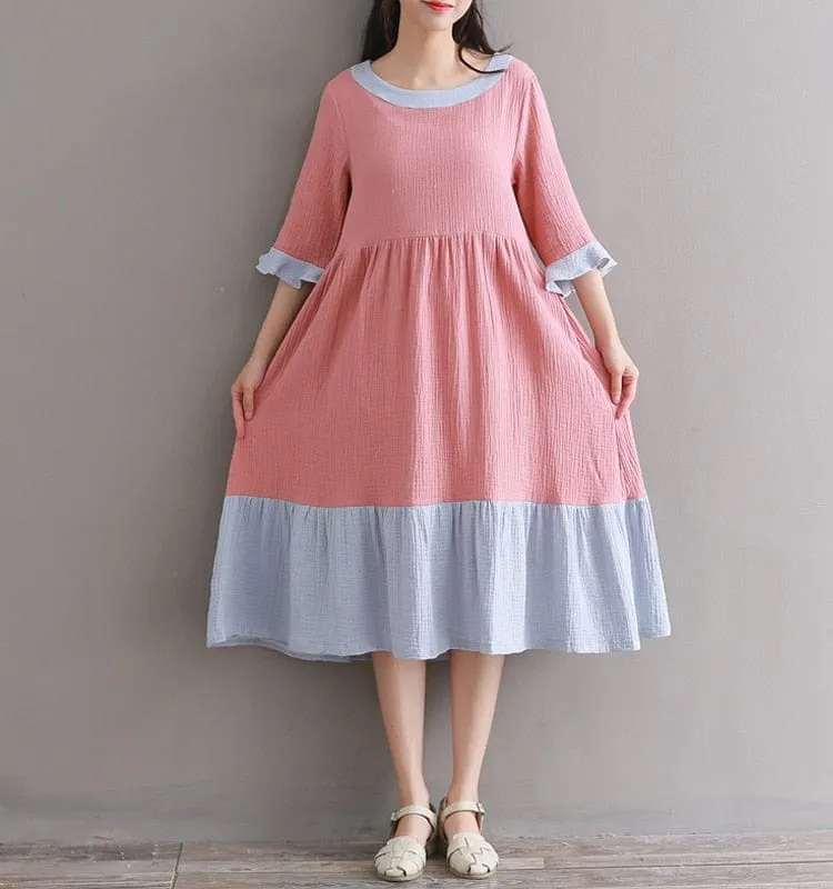 Empire Waist Vintage Midi Dress