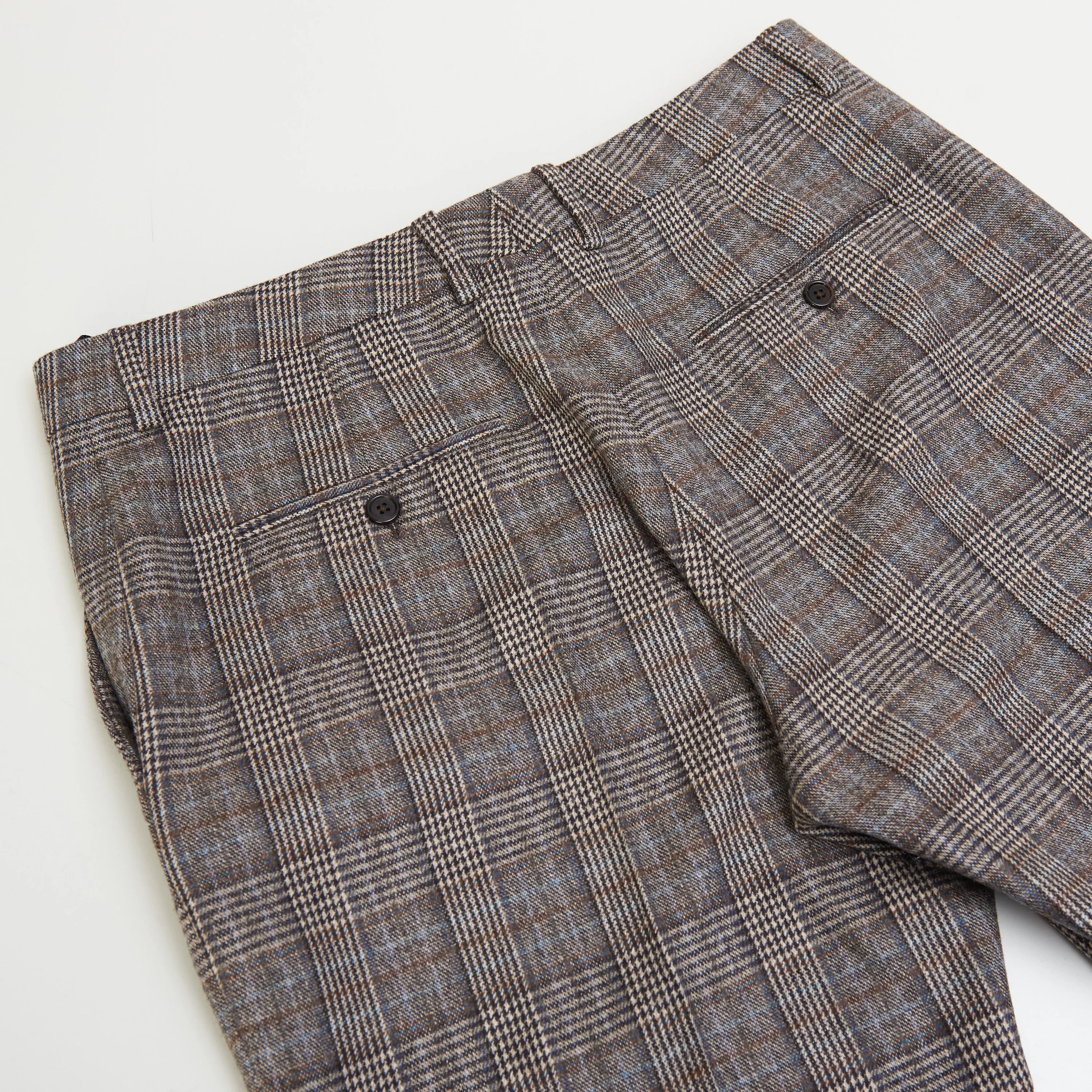 English Flared Pants In Prince Of Wales Flannel