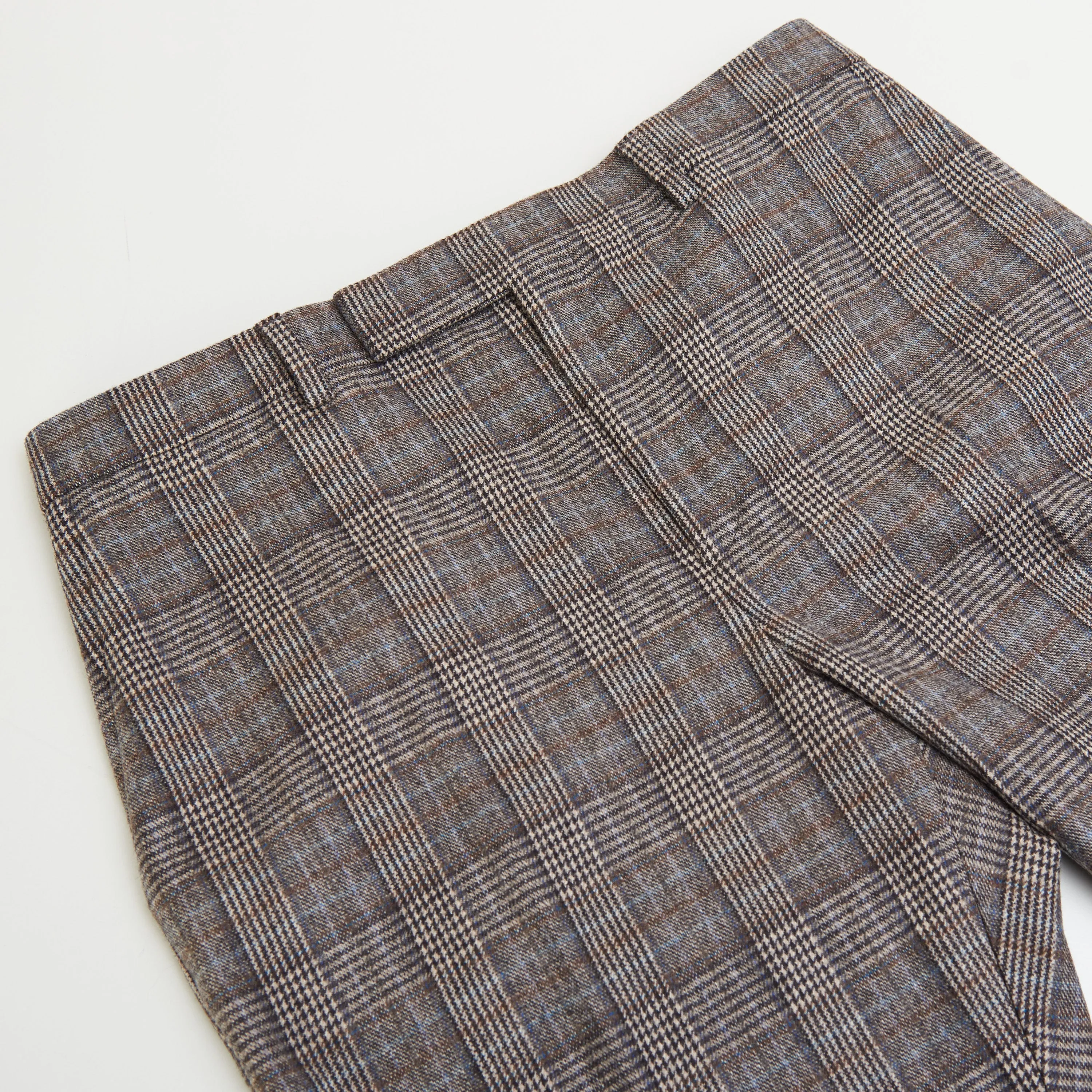 English Flared Pants In Prince Of Wales Flannel