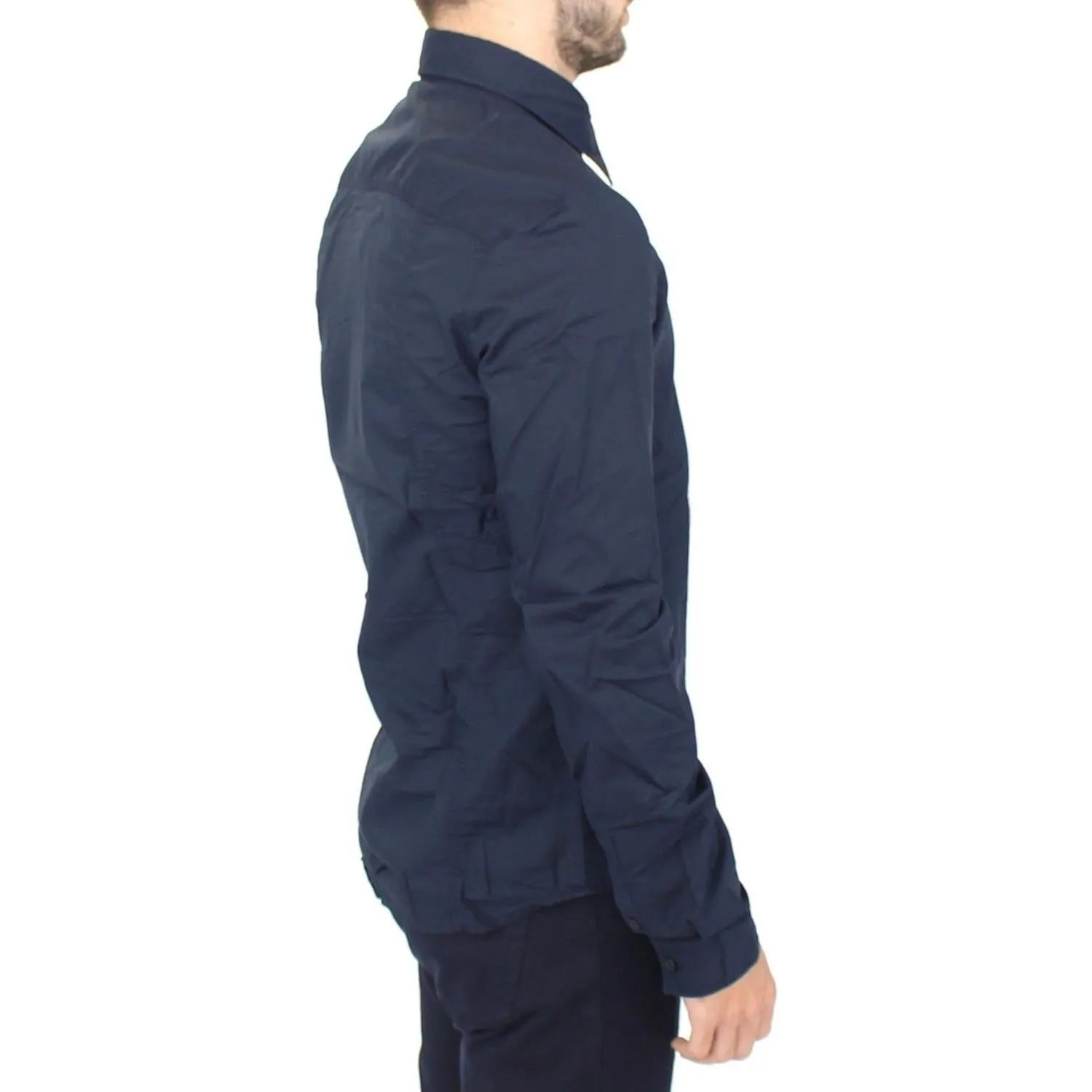 Ermanno Scervino Stunning Blue Cotton Casual Shirt