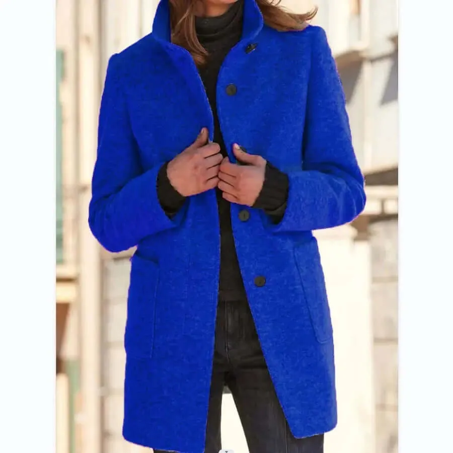 Fashion Coat Fall Winter Casual Button Women Clothing