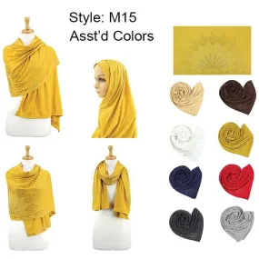 Fashion Rhinestones Jersey Scarves M15