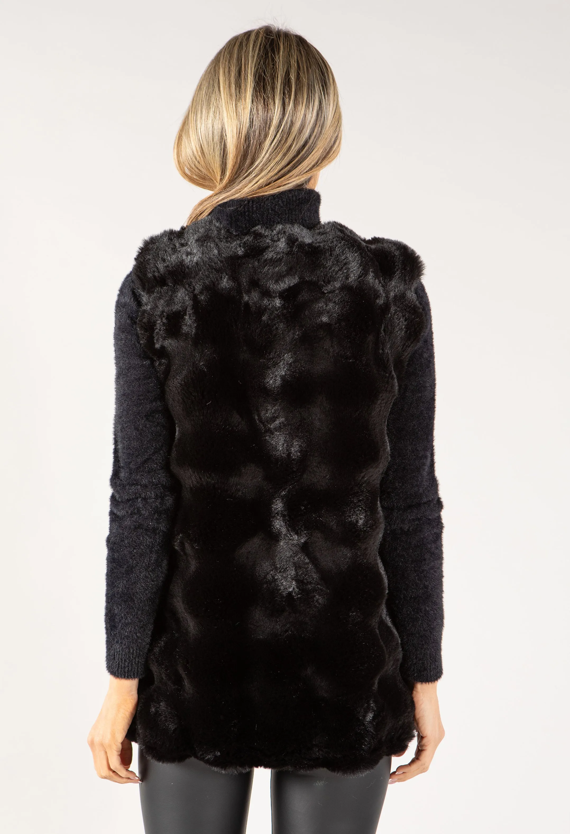 Faux Fur Sleeveless Coat