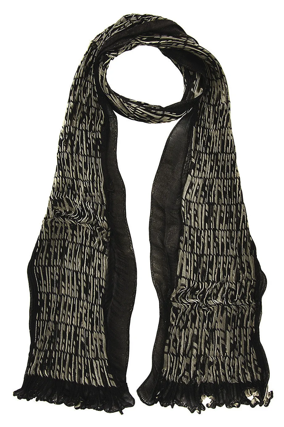 FENDI LAME Woven Grey Silk Oblong Woman Scarf