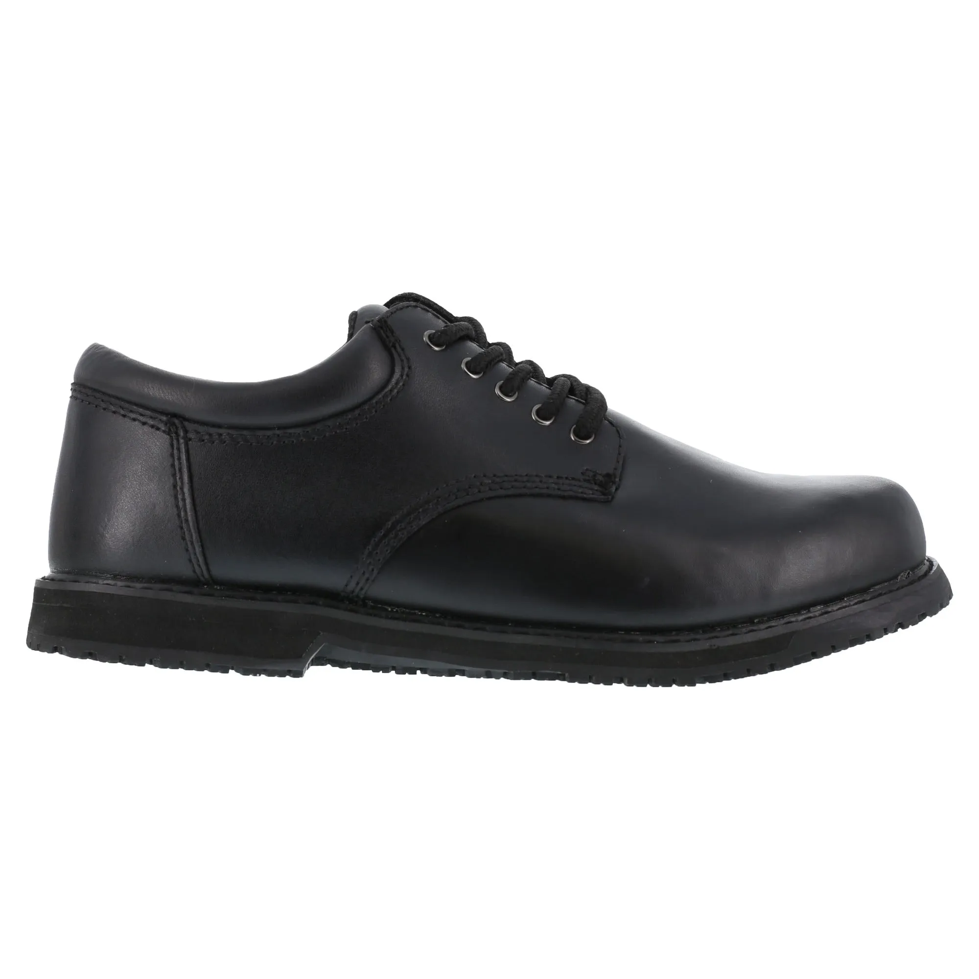 Grabbers Mens Black Leather SR Casual Oxford Friction Soft Toe