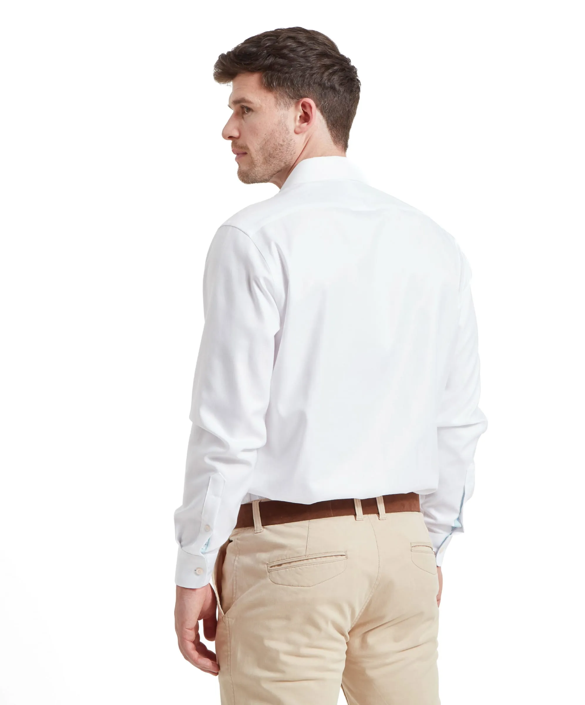 Greenwich Tailored Shirt - White Diagonal