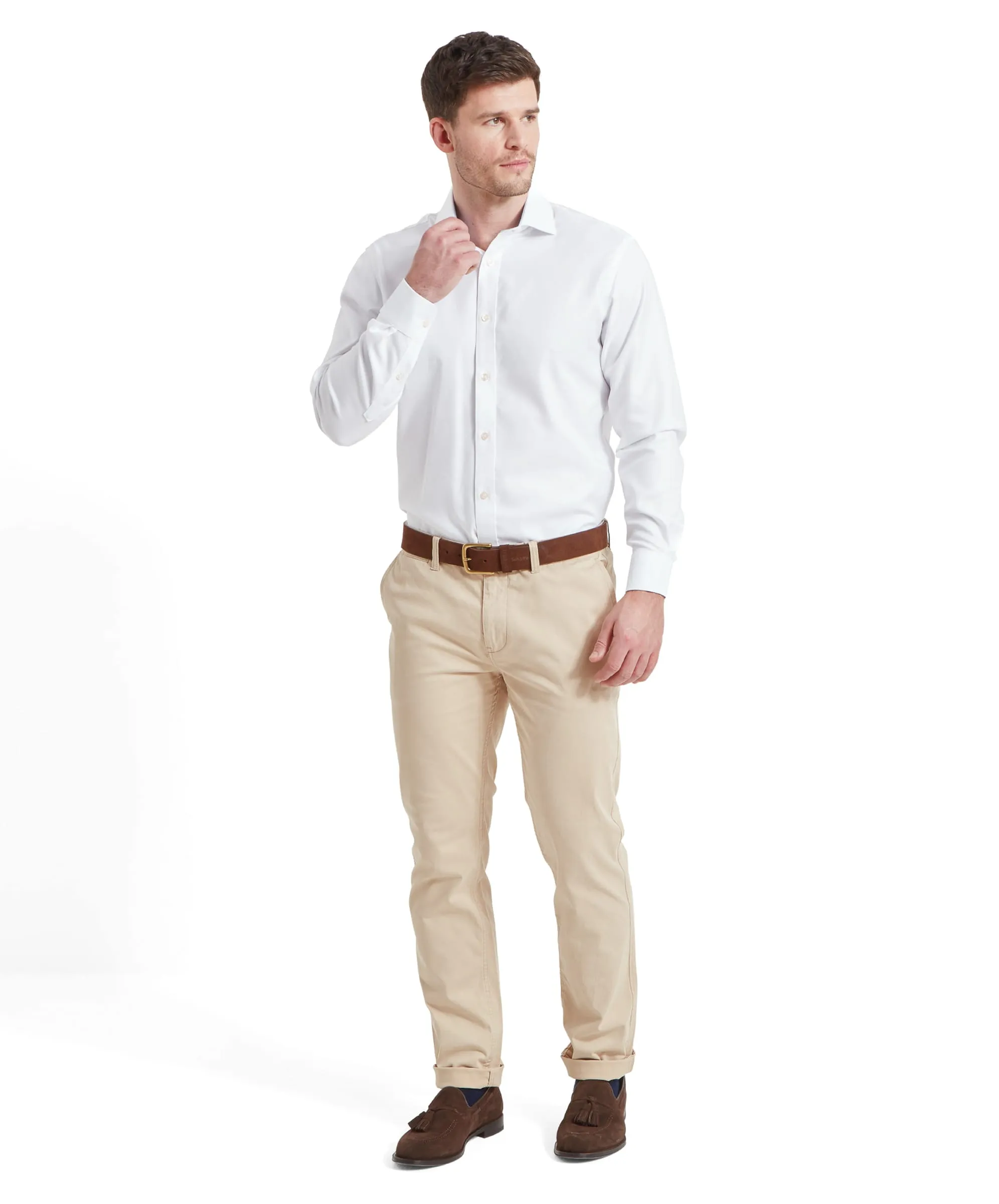 Greenwich Tailored Shirt - White Diagonal