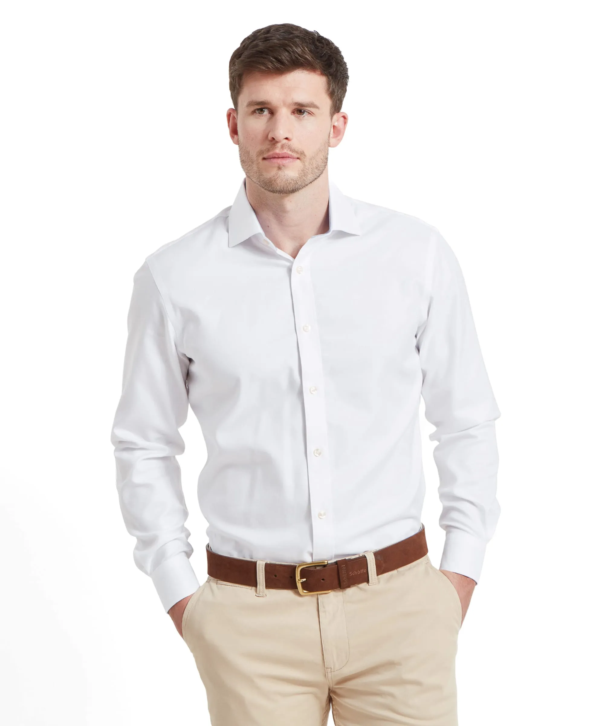 Greenwich Tailored Shirt - White Diagonal