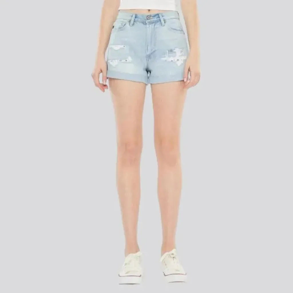 Grunge vintage women's denim shorts