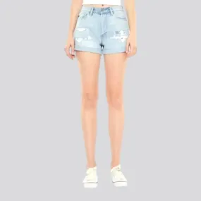 Grunge vintage women's denim shorts