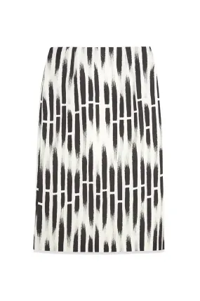 Harper Skirt: Printed Stripe Linen-Blend Pencil Skirt