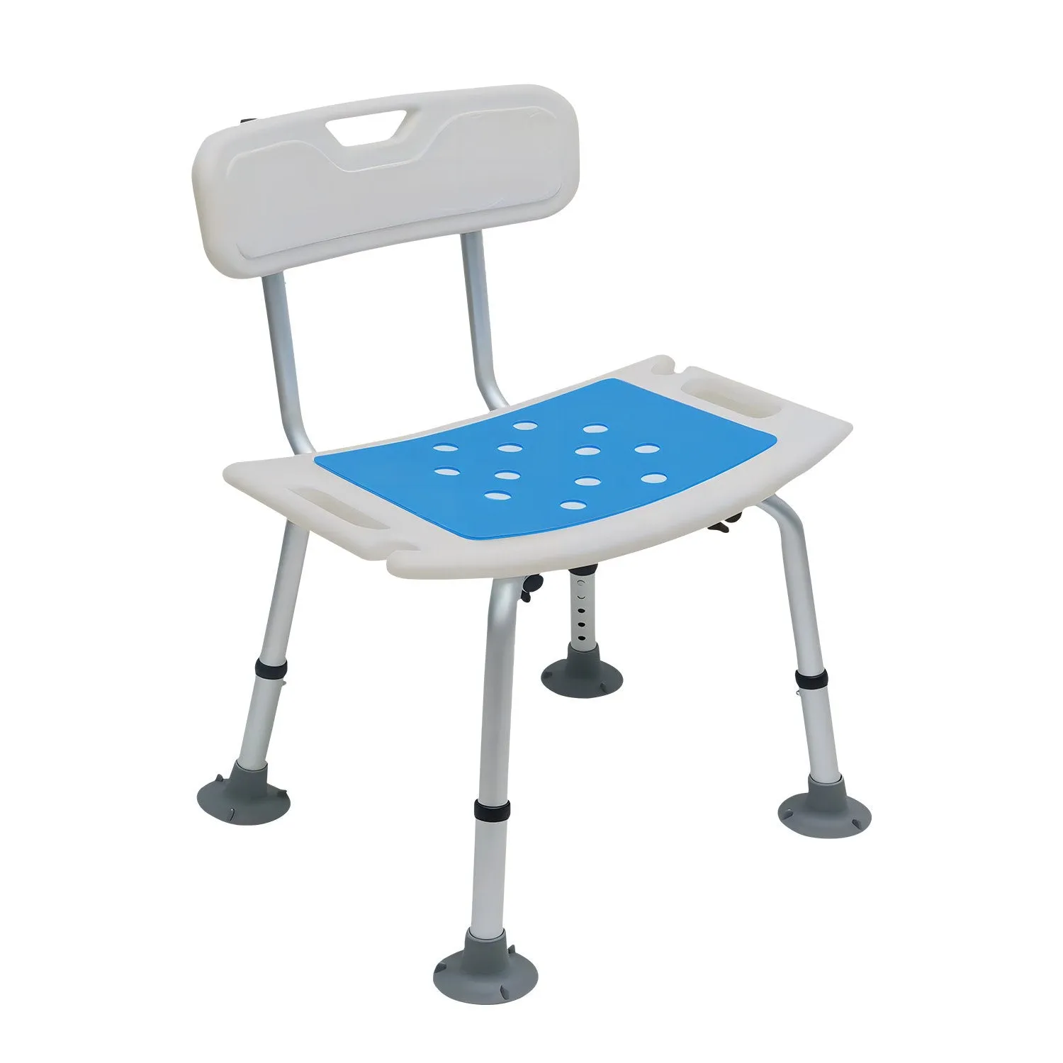 Height Adjustable Aluminium Shower Chair with Slip-Resistant Pad Orthonica