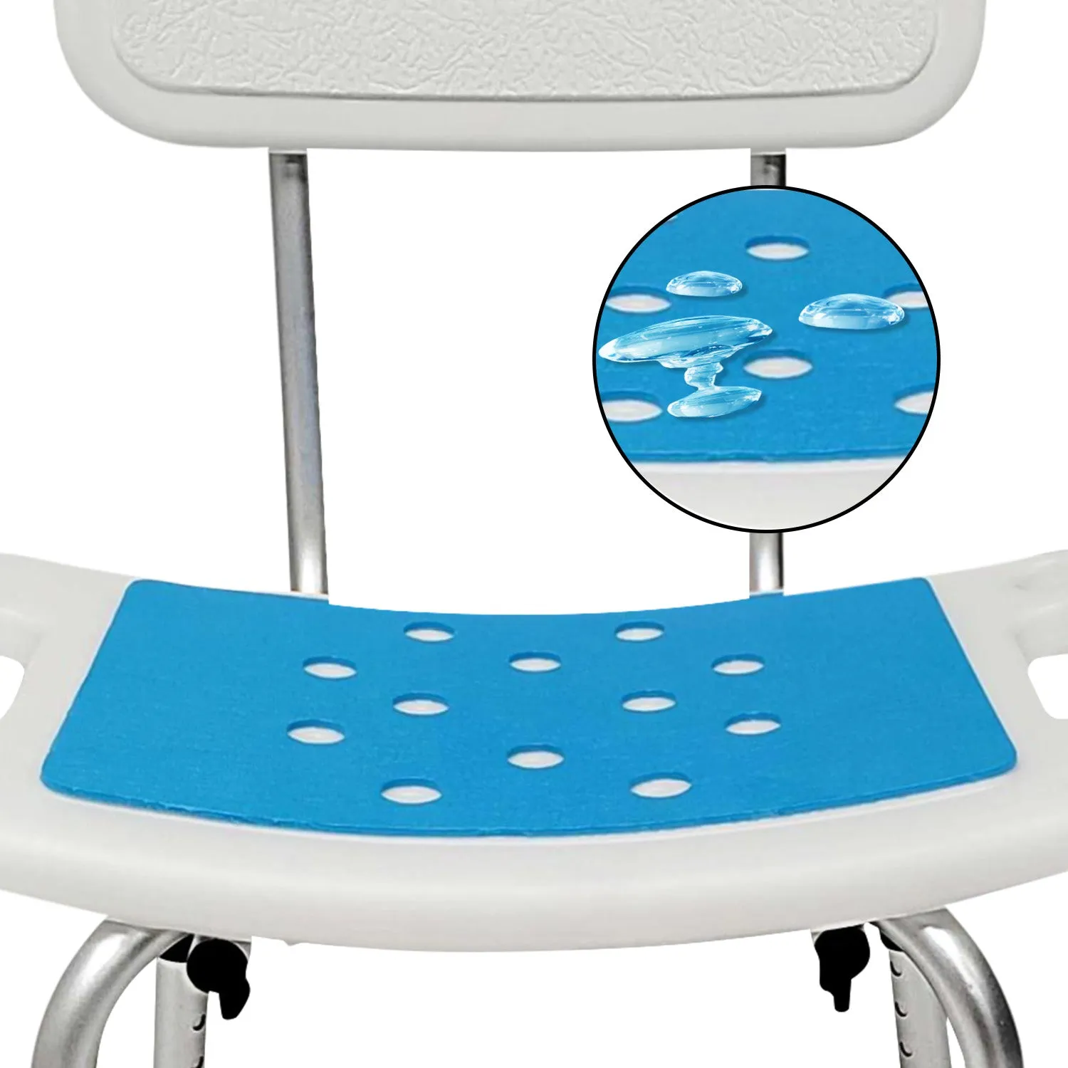 Height Adjustable Aluminium Shower Chair with Slip-Resistant Pad Orthonica