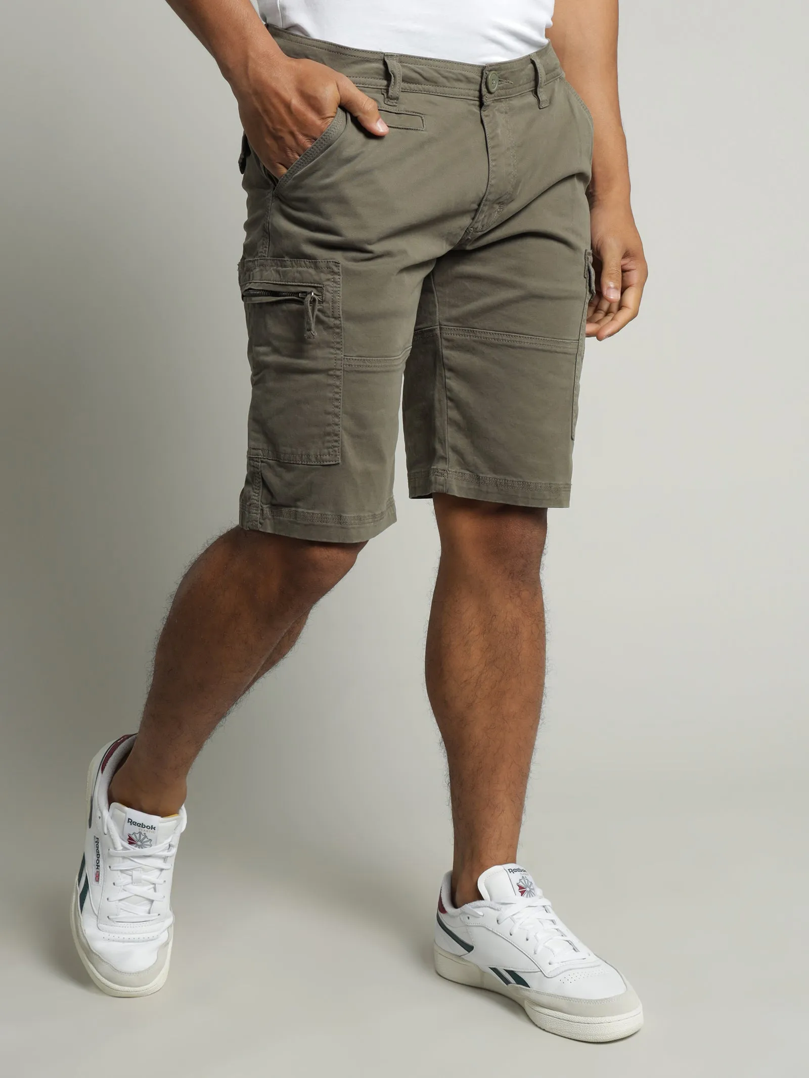 HENLEYS LEON CARGO SHORT - MILITARY