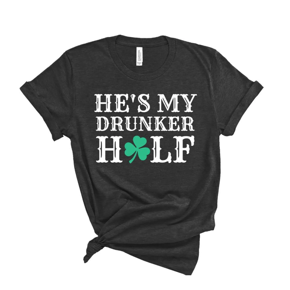 He's My Drunker Half T-Shirt - Black Heather