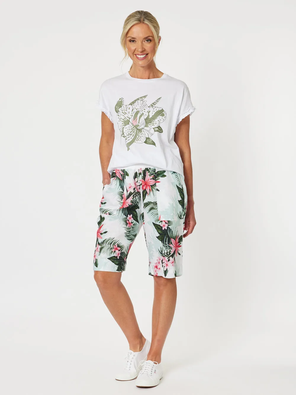 Hibiscus Tee - White