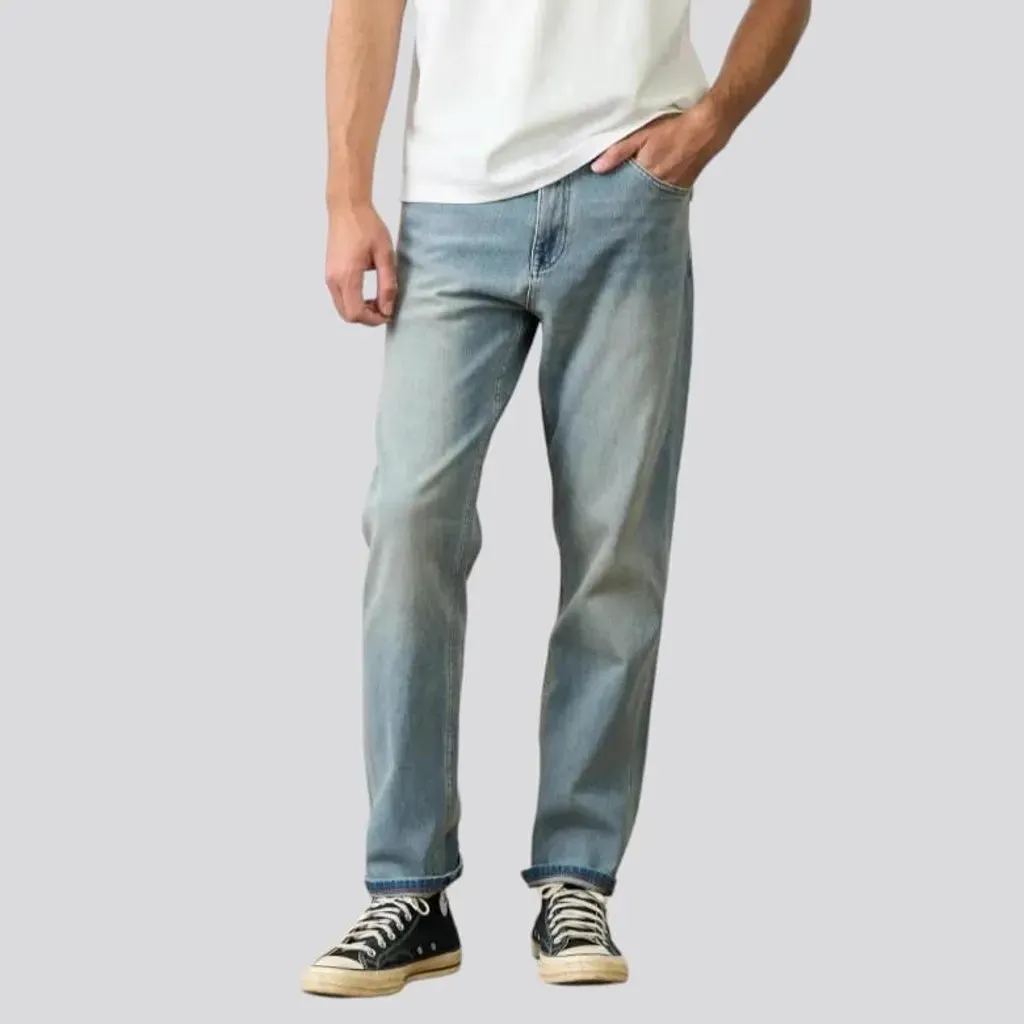 High-waist men's heavyweight jeans