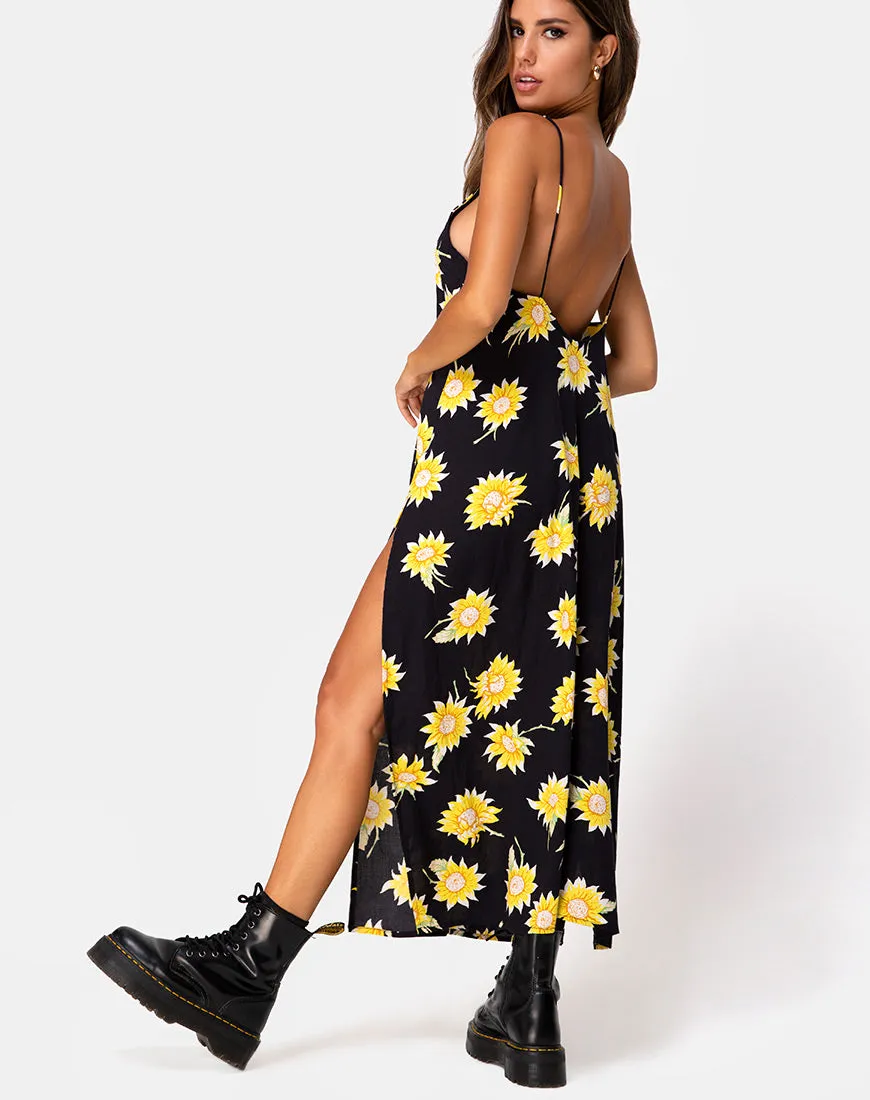 Hime Maxi Dress in Sunny Days Black