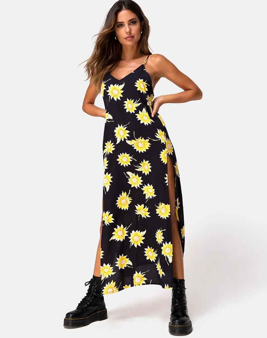 Hime Maxi Dress in Sunny Days Black