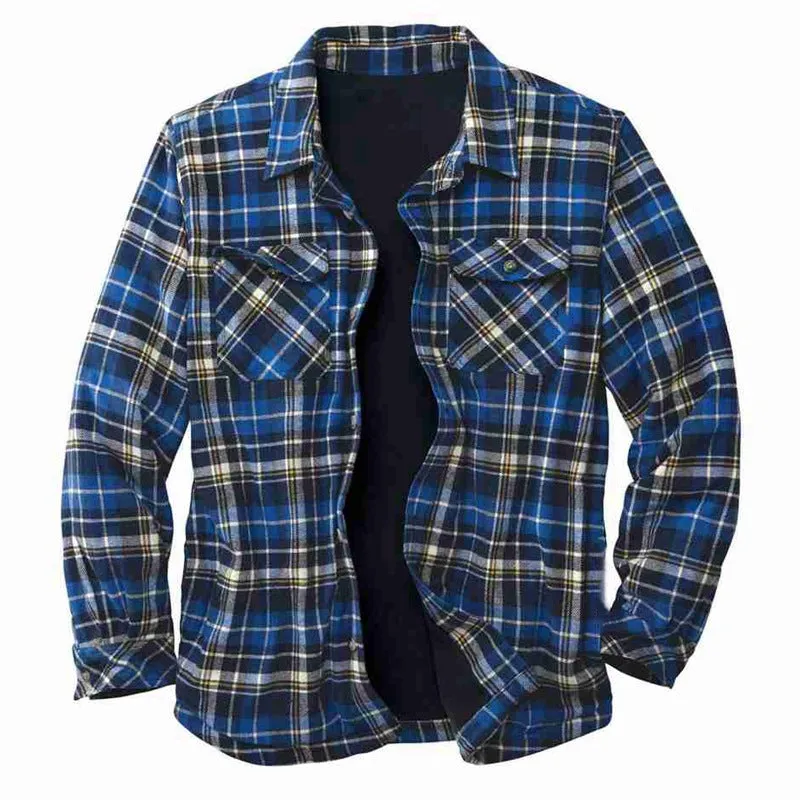 Ilooove - Men's Red & Black Plaid Western Coat  Men Wear for Outdoor,Fishing,Hunting & Work Wear