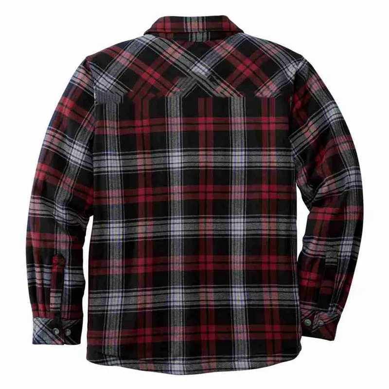 Ilooove - Men's Red & Black Plaid Western Coat  Men Wear for Outdoor,Fishing,Hunting & Work Wear