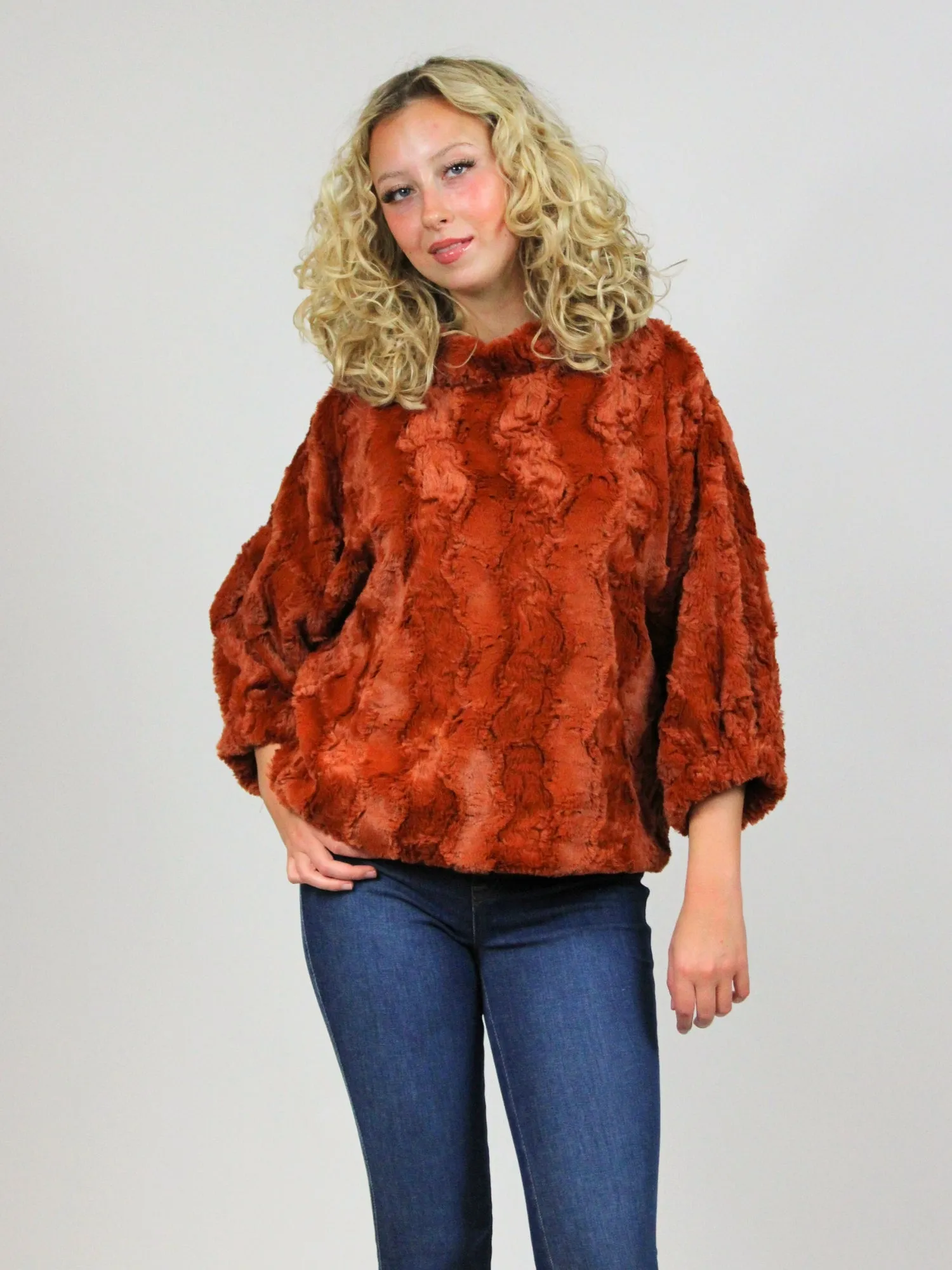 Ivy Jane Poof Sleeve Faux Fur Popover