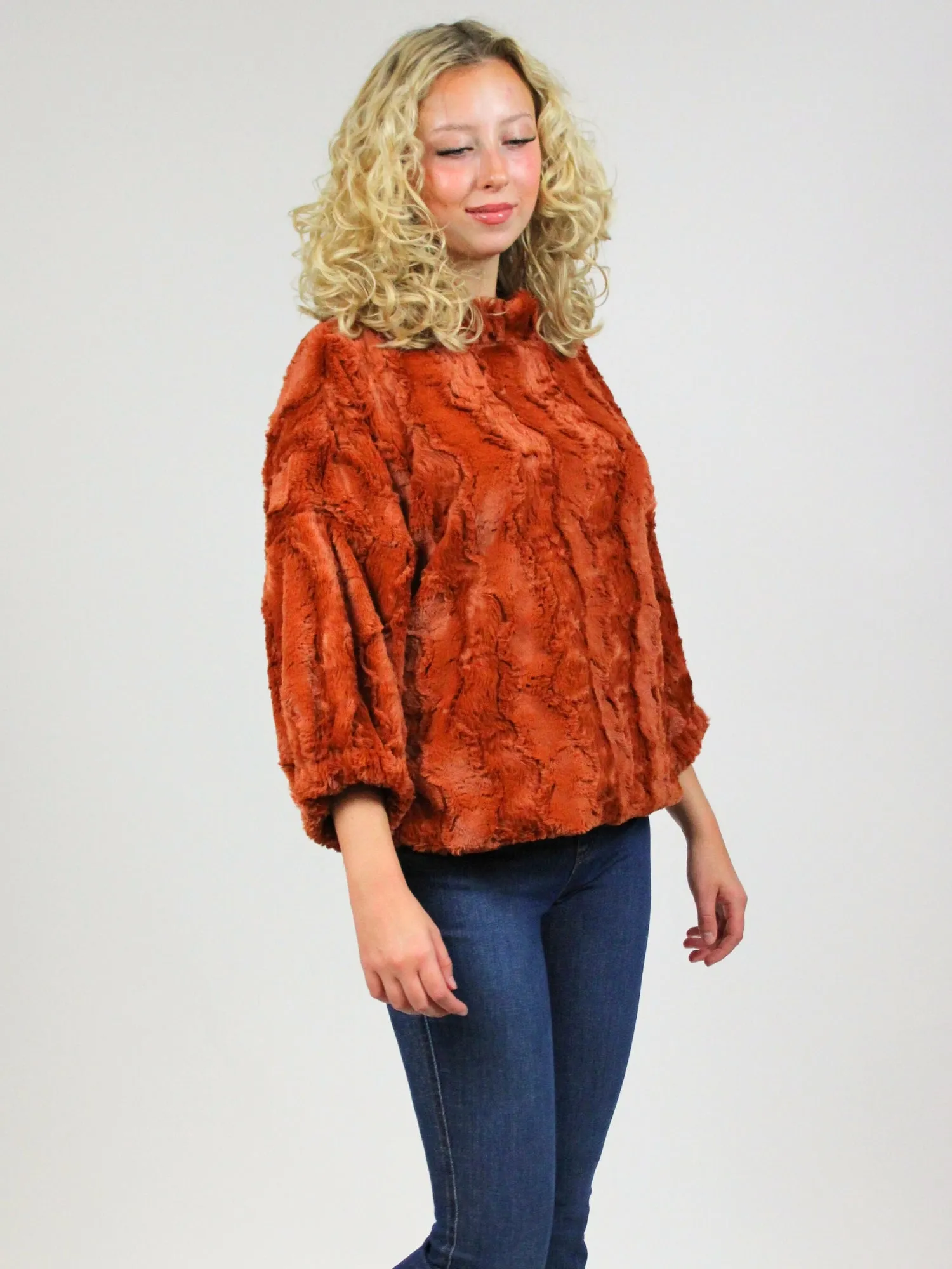 Ivy Jane Poof Sleeve Faux Fur Popover