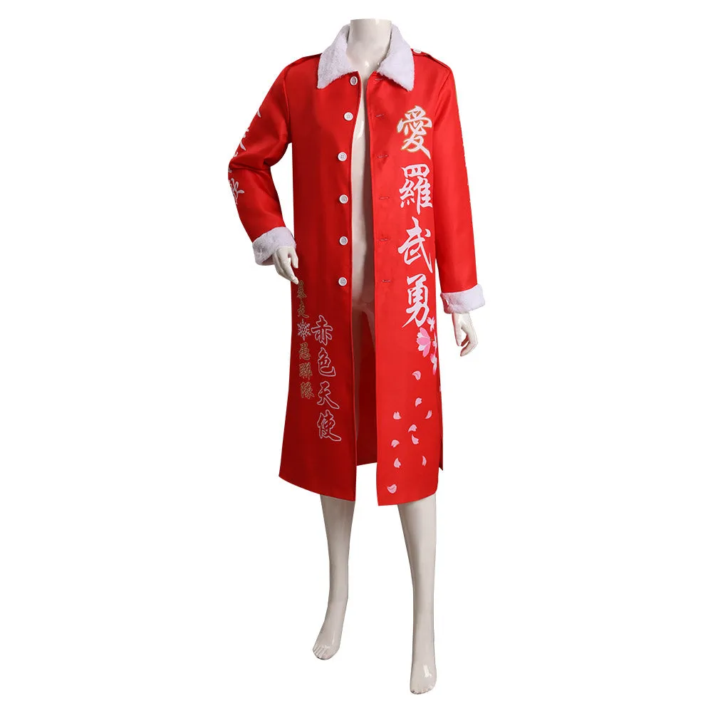 Japanese Bosozoku Kimono Cosplay Costume Christmas Red Coat Outfits Halloween Carnival Suit