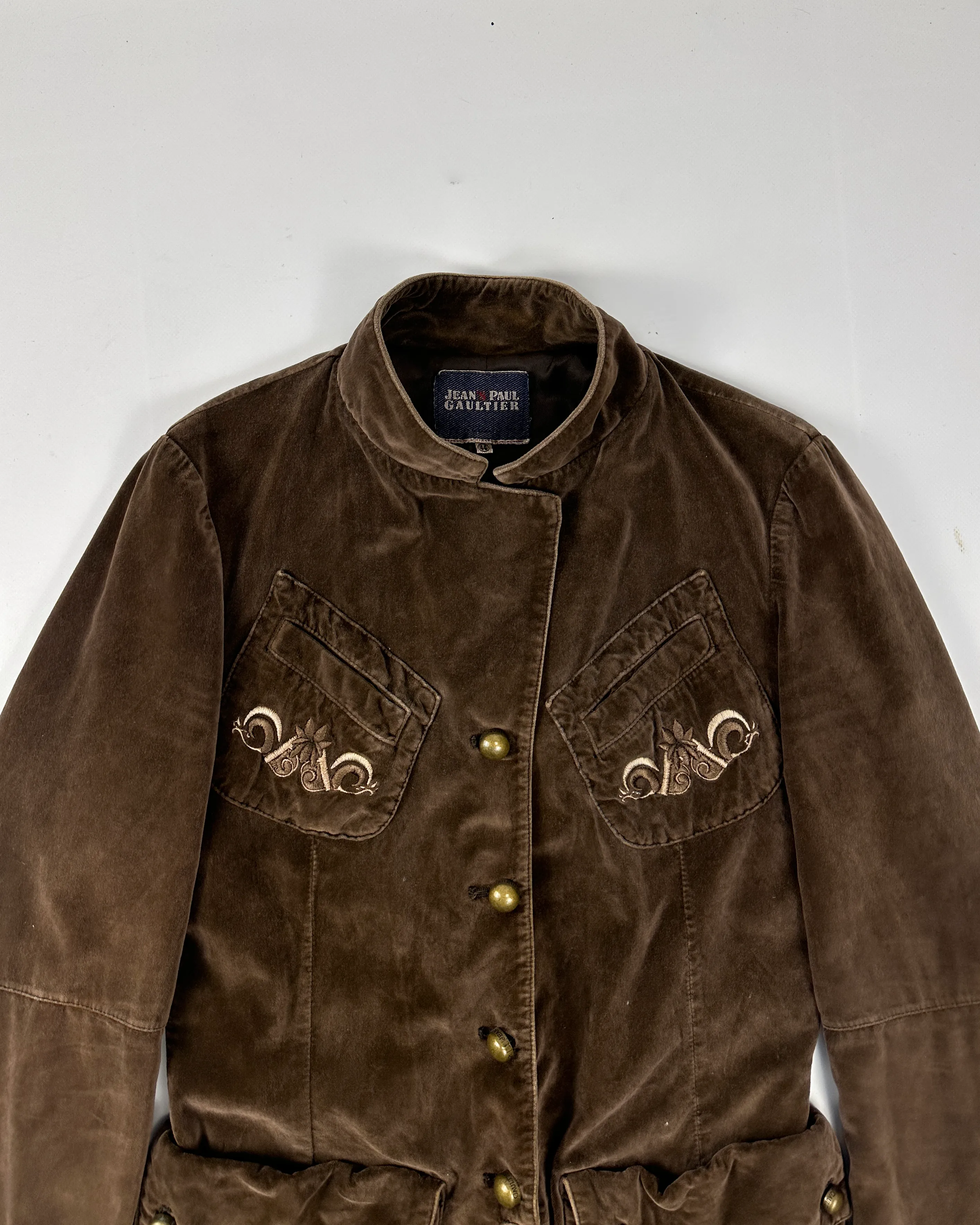 Jean Paul Gaultier Chocolate Velour Decorated Jacket 1990's