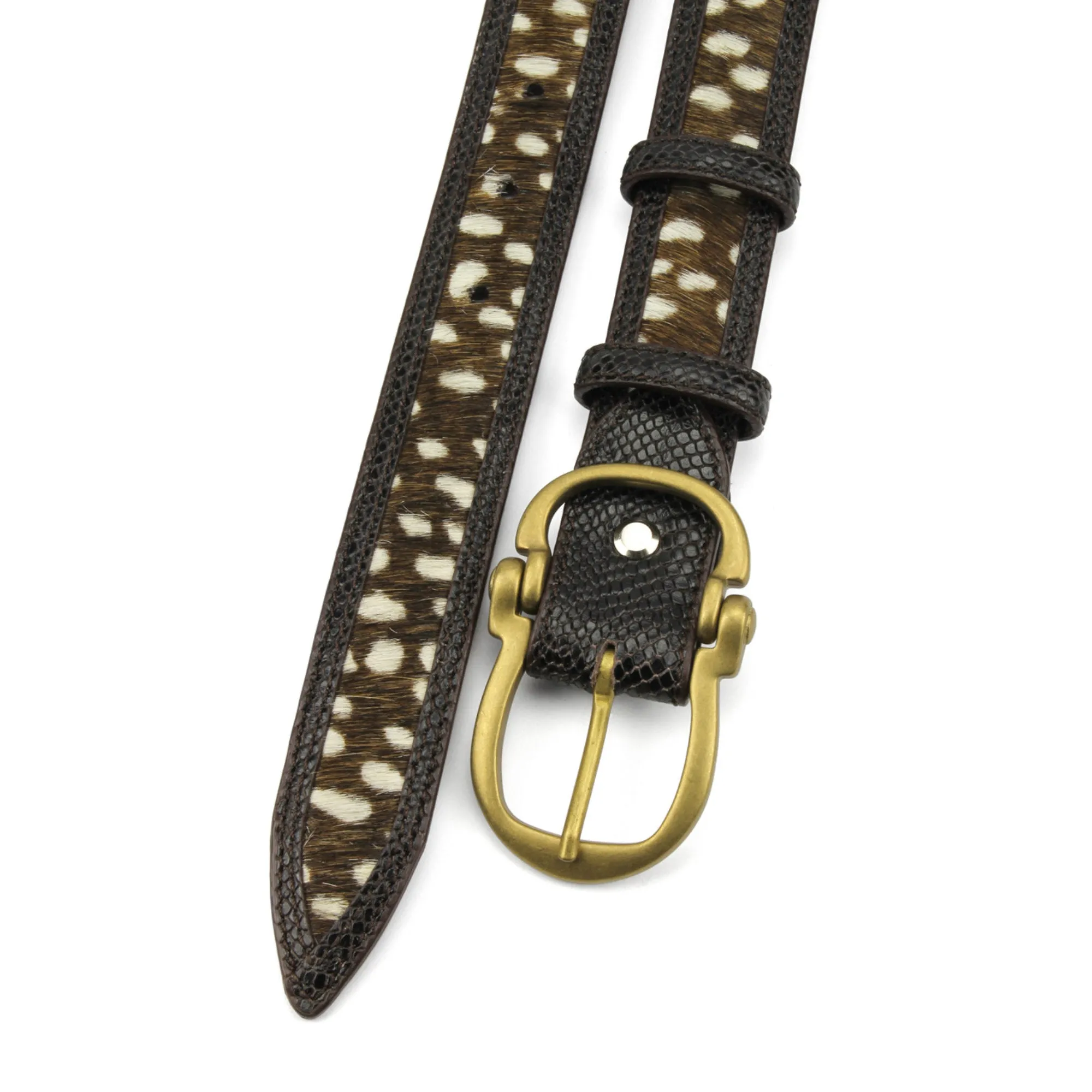 Jett Pony/Snake Mix Narrow Dark Choc Belt