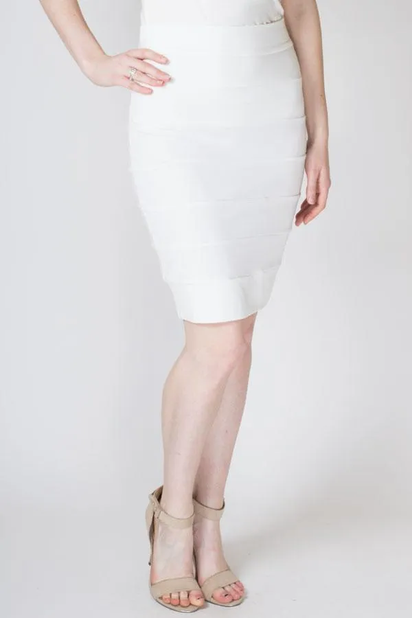 Jonelle Skirt, White, Bamboo - Final Sale