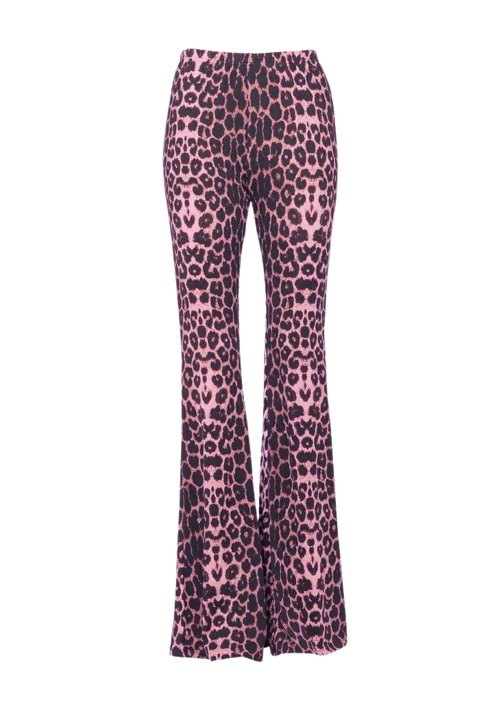 Light Pink Leopard Flare Pants