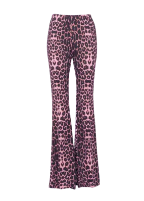 Light Pink Leopard Flare Pants