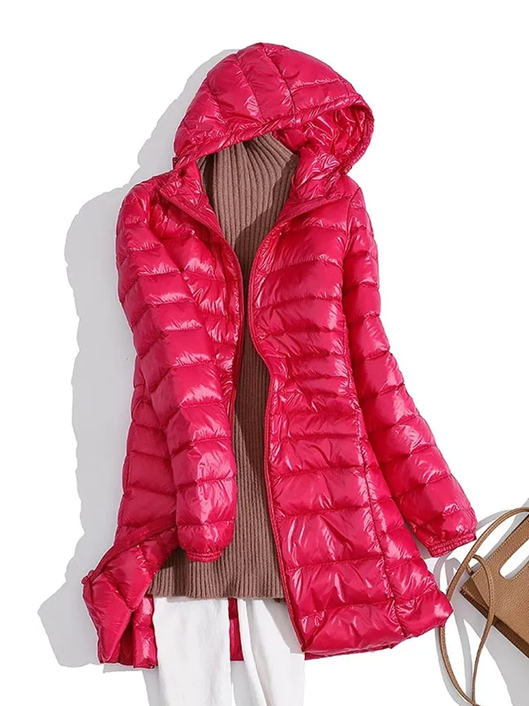 Lightweight Long Duck Down Padded Jacket