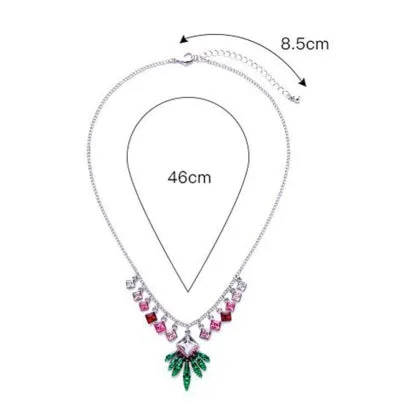 Link Chain Necklace Christmas Leaf Colorful Square