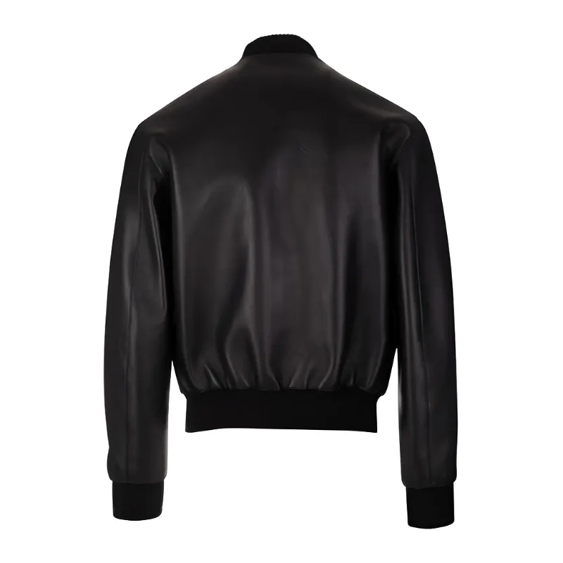 Margaret Black Bomber Leather Jacket