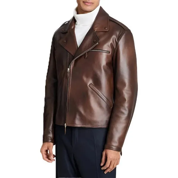 Men’s Brown Biker Leather Jacket